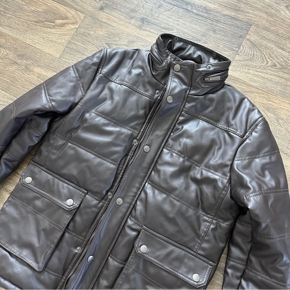 Emporio & Co Made in Italy Faux Leather Jacket Sz L - Picture 3 of 6